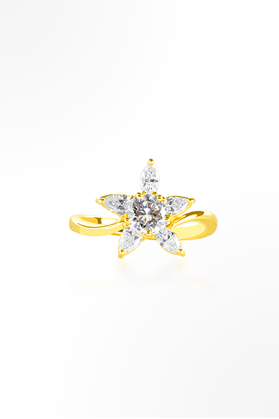 H&E《海星》Star Fish Diamond Ring 鑽石戒指黃K金款