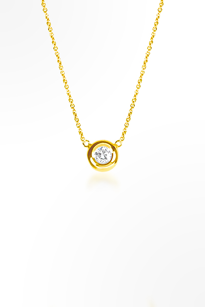 H&E《晨曦》Sun Light Necklace 鑽石項鍊黃K金款