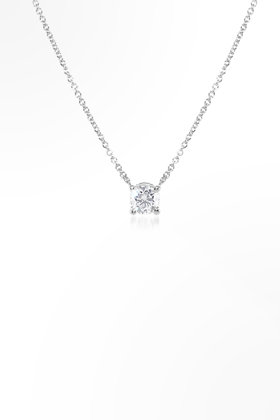 H&E《唯一》Only Necklace 四爪單鑽鑽石項鍊白K金款