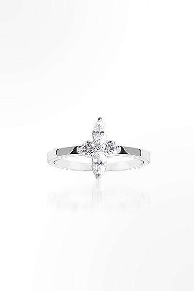 H&E《星芒》Star Light Diamond Ring 鑽石戒指白K金款