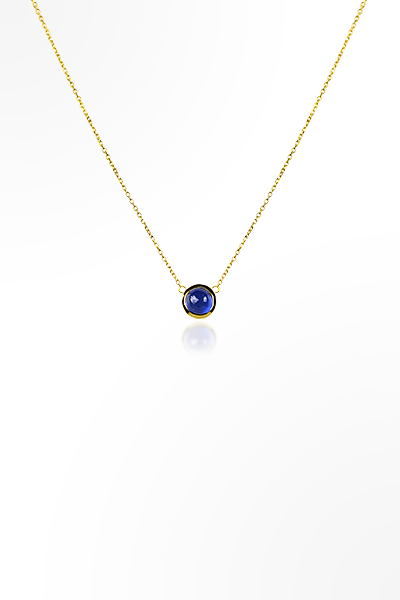 H&E《輕珠寶》藍寶石簡約K金項鍊