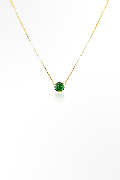 H&E《輕珠寶》祖母綠簡約K金項鍊