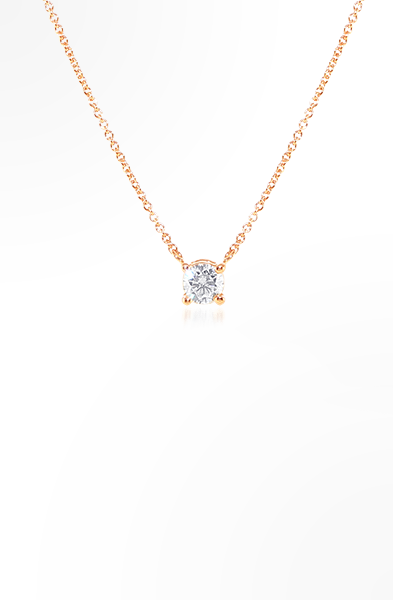 H&E《唯一》Only Necklace 四爪單鑽鑽石項鍊玫瑰金款