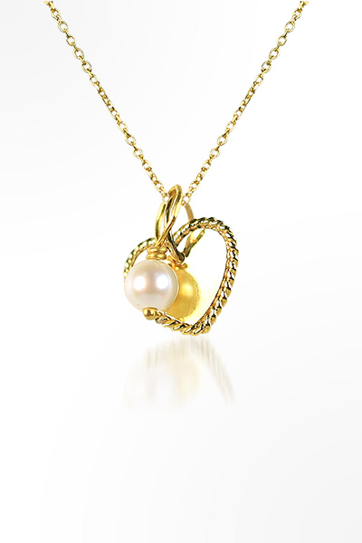H&E《輕珠寶》造型天然珍珠項鍊(愛心)