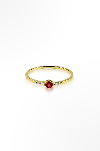 H&E《輕珠寶》圓形紅寶石戒指