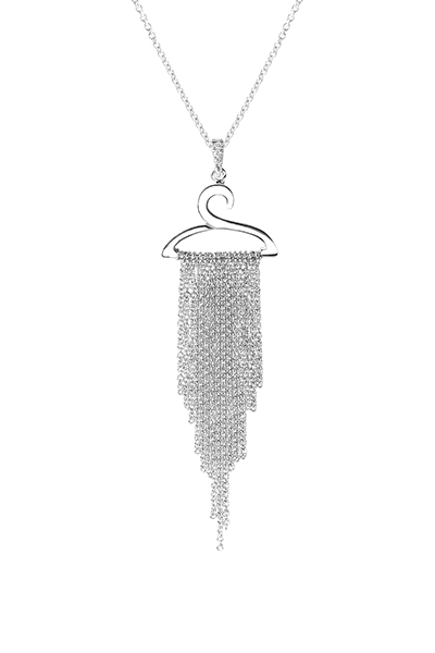 H&E《流水年華》Tassel Necklace 鑽石項鍊白K金款