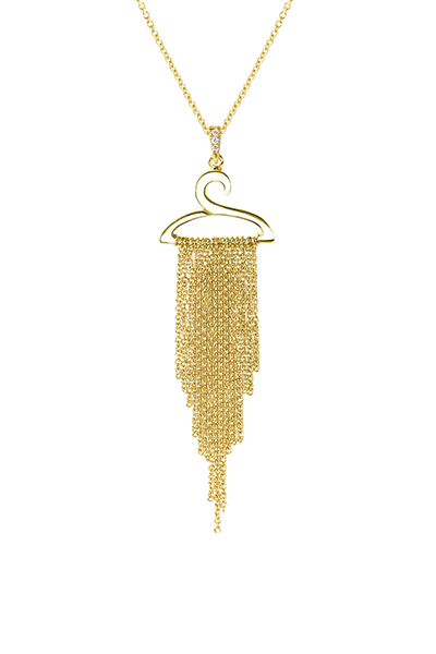 H&E《流水年華》Tassel Necklace 鑽石項鍊黃K金款