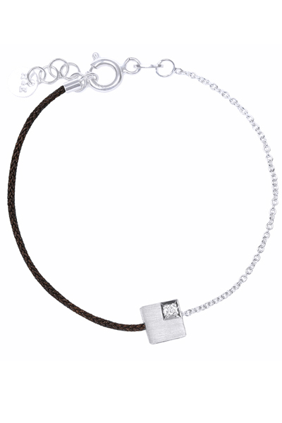 H&E《輕系列》Lite Princess Bracelet 單鑽霧面公主型繩手鍊