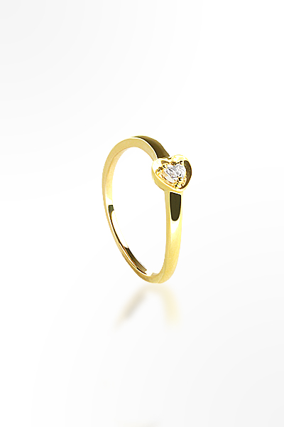 H&E《微奢華》Lite Heart Ring 黃K金心型戒指
