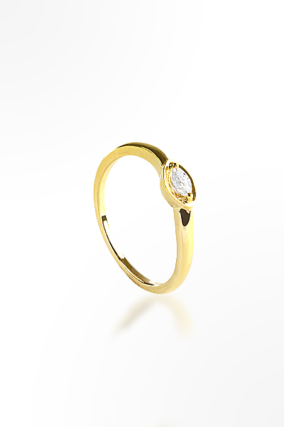H&E《微奢華》Lite Marquise Ring 黃K金馬眼型戒指
