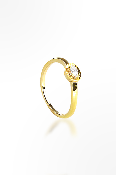 H&E《微奢華》Lite Oval Ring 黃K金橢圓型戒指