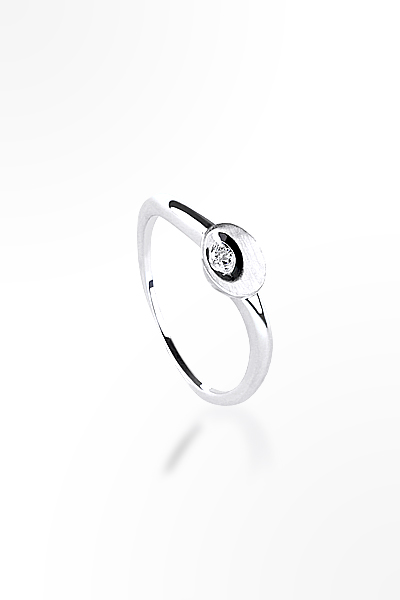 H&E《輕系列》Lite Oval Ring 三色單鑽霧面橢圓型戒指