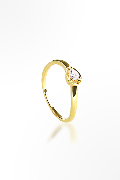 H&E《微奢華》Lite Pear Ring 黃K金水滴型戒指