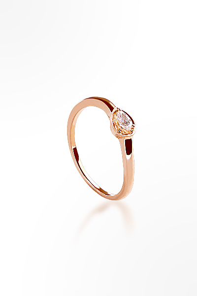 H&E《微奢華》Lite Pear Ring 玫瑰金水滴型戒指
