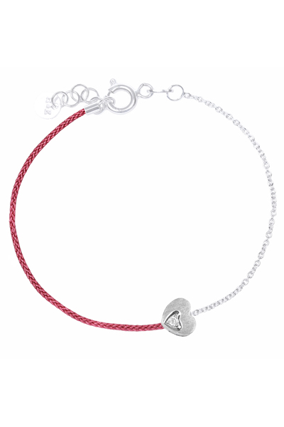 H&E《輕系列》Lite Heart Bracelet 單鑽霧面心型繩手鍊
