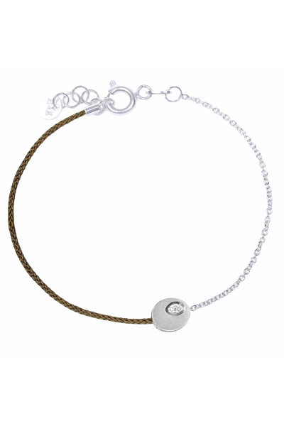 H&E《輕系列》Lite Oval Bracelet 單鑽霧面橢圓型繩手鍊