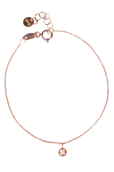 H&E《貼膚》Skin Bracelet 玫瑰金垂墜式單鑽手鍊