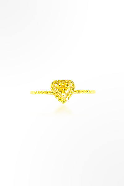 H&E《輕彩》心型黃彩鑽石戒指